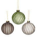 Textured Swirl Ball Ornaments  - Specify color