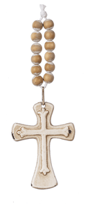 Small Cross with Beaded Hanger