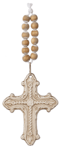 Small Cross with Beaded Hanger