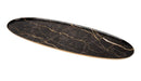 Black & Gold Faux Marble Oval Tray