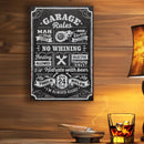 Garage Rules Metal Sign