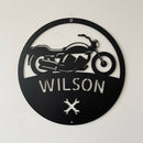 Custom Metal Wall Art - Personalized Biker Monogram Sign