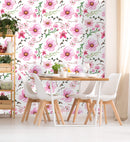 Garden Pink Flowers Watercolor Wallpaper