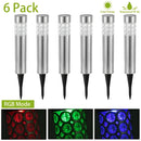 Garden Solar Lamps with RGB Lighting and Stainless Steel Build