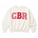 GBR Patchwork Sewn Appliqué Ivory Licensed Women's Crewneck Sweatshirt | Multiple Sizes | H.Flynn Designs