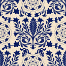 Dark Blue Vintage Pattern Wallpaper