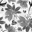 Elegant Black and White Floral Wallpaper Chic