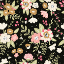 Black Floral Brightly Wallpaper