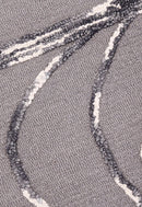 Gem Curved Stripes Gray Hand Tufted 5x5 Wool Area Rug