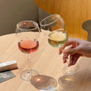 Gem spark coupe goblet gold bead dining room crystal glass set