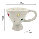 Gemstone setting ceramic breakfast mug 3-pack kitchen decor