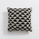 Geo knit stripe black & ivory square pillow bedroom decor