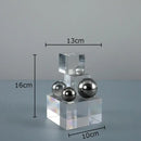 Geometric acrylic cube silver ball desk ornament bedroom decor