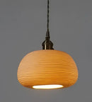 Geometric amber & cream glass pendant light for dining room