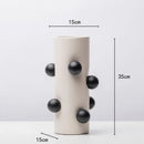 Geometric ball vase cream & gray ceramic pot living room decor