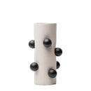Geometric ball vase cream & gray ceramic pot living room decor