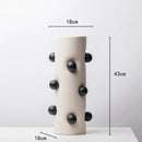 Geometric ball vase cream & gray ceramic pot living room decor