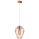 Geometric black birdcage diamond ceiling pendant light living room