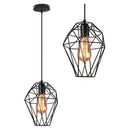 Geometric black birdcage diamond ceiling pendant light living room