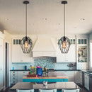 Geometric black birdcage diamond ceiling pendant light living room