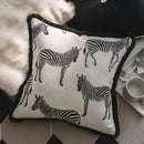 Geometric black & cream jacquard pillow cover set – living room