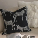 Geometric black & cream jacquard pillow cover set – living room