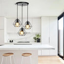 Geometric black decorbites iron 3-light chandelier pendant kitchen