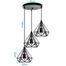Geometric black decorbites iron 3-light chandelier pendant kitchen