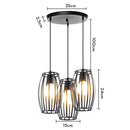 Geometric black decorbites iron 3-light chandelier pendant kitchen