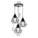 Geometric black decorbites iron 3-light chandelier pendant kitchen