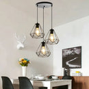 Geometric black decorbites iron 3-light chandelier pendant kitchen
