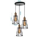 Geometric black decorbites iron 3-light chandelier pendant kitchen