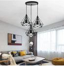 Geometric black decorbites iron 3-light chandelier pendant kitchen