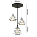 Geometric black decorbites iron 3-light chandelier pendant kitchen