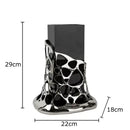 Geometric black & gold plated hollowed vase living room decor