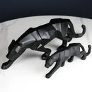 DecorBites™ Black Panther Resin Geometric Statue Decor Ornament