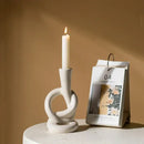 Geometric black & white ceramic knot candle stand living room decor