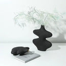 Geometric black & white ceramic vase set living room decor