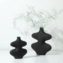 Geometric black & white ceramic vase set living room decor