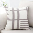 Geometric black & white embroidered burlap cushion cover living room