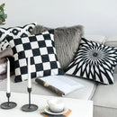 DecorBites™ Black White Embroidered Cushion Cover 45x45cm Sofa Bed Chair Home Decor