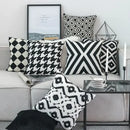 DecorBites™ Black White Embroidered Cushion Cover 45x45cm Sofa Bed Chair Home Decor