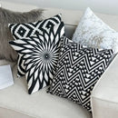 DecorBites™ Black White Embroidered Cushion Cover 45x45cm Sofa Bed Chair Home Decor