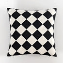 DecorBites™ Black White Embroidered Cushion Cover 45x45cm Sofa Bed Chair Home Decor
