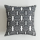 DecorBites™ Black White Embroidered Cushion Cover 45x45cm Sofa Bed Chair Home Decor