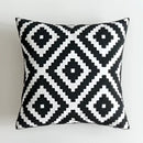 DecorBites™ Black White Embroidered Cushion Cover 45x45cm Sofa Bed Chair Home Decor