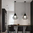 Geometric black & white iron frame pendant chandelier dining room
