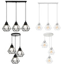 Geometric black & white iron frame pendant chandelier dining room