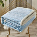 Geometric blue coral fleece flannel blanket bedroom warm quilt