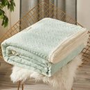 Geometric blue coral fleece flannel blanket bedroom warm quilt